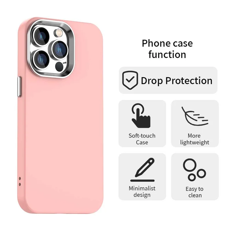 For iPhone 12 Pro Max Case TPU + TPE Anti Drop Protection Phone Cover - Pink