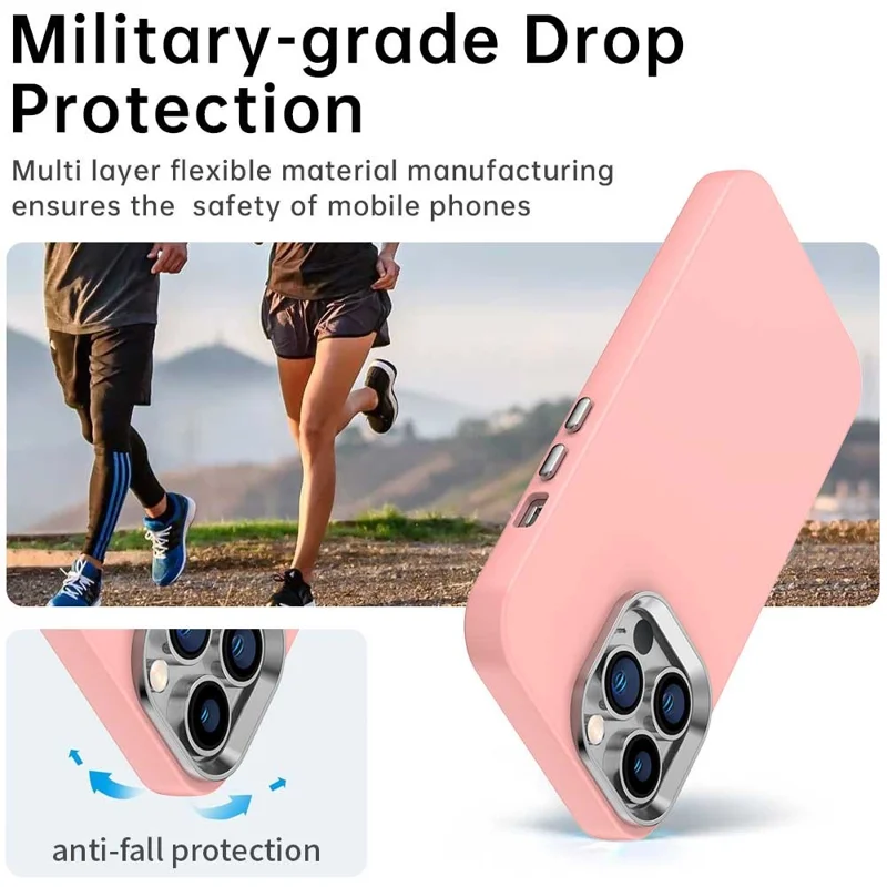 For iPhone 12 Pro Max Case TPU + TPE Anti Drop Protection Phone Cover - Pink