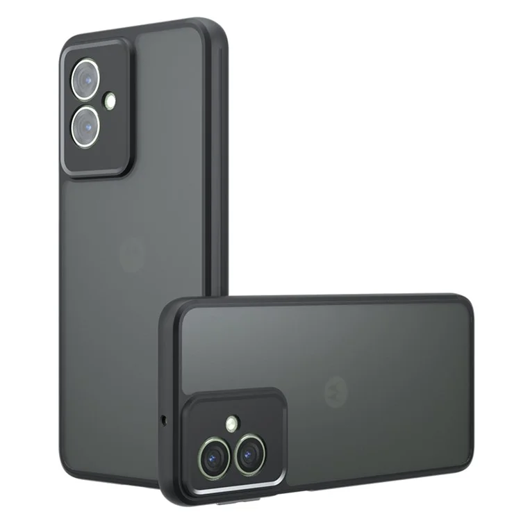 Для Motorola Moto G55 5G Чехол Skin-Touch TPU+PC Матовый телефонный корпус, прозрачный черный
