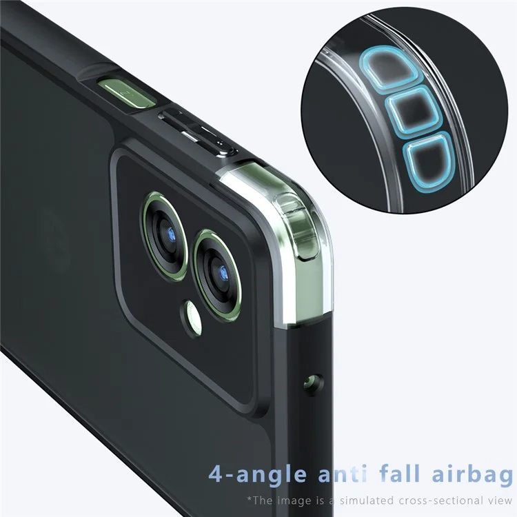 Funda para Motorola Moto G55 5G de TPU y PC, cubierta de teléfono transparente a prueba de golpes