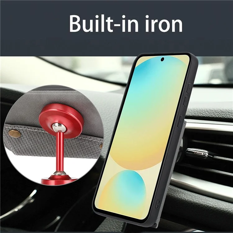 Custodia per Xiaomi 15 con slot per schede, supporto, pelle + TPU - Grigio