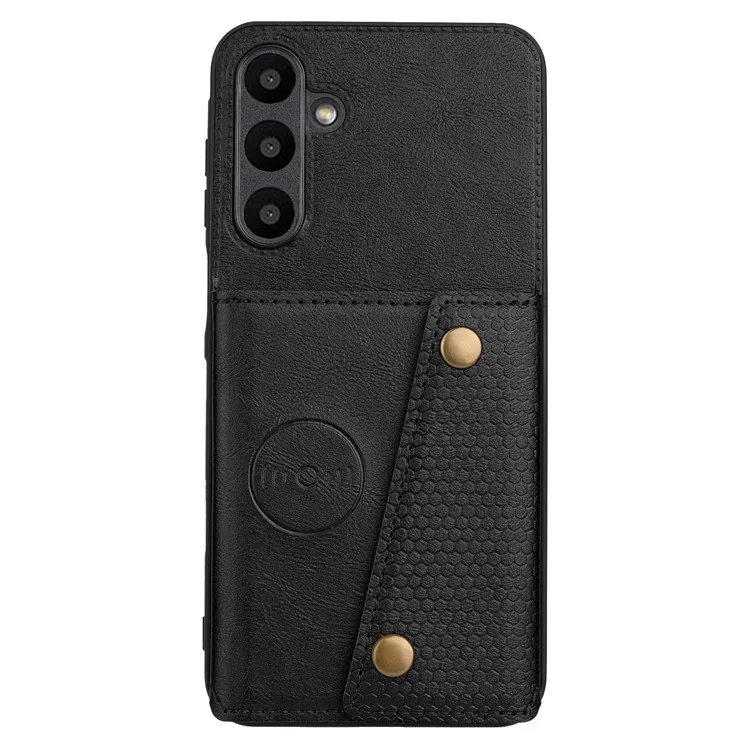 Custodia per Samsung Galaxy A26 5G con slot per schede, supporto e cover in pelle+TPU - Nero