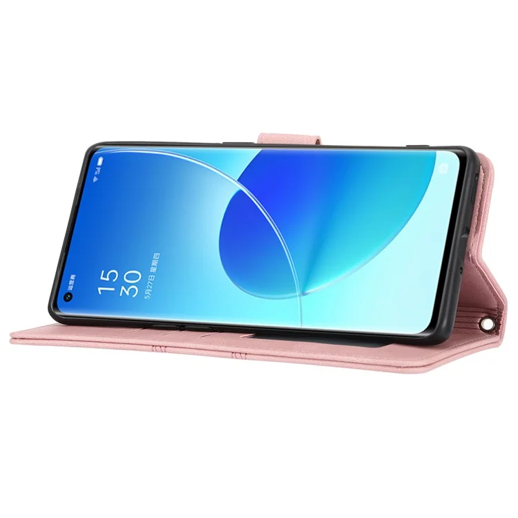 Funda de piel con textura para Oppo Reno12 5G (Global) - Rosa