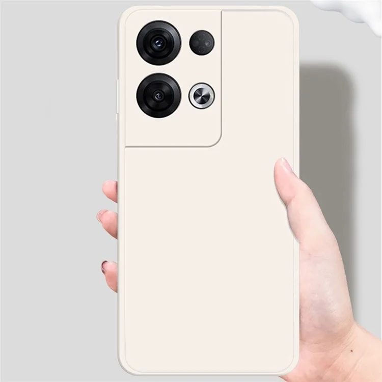Für Oppo Reno8 Pro 5G (globale Version) Gummierte Weiche Tpu-drop-proof-hülle Read-kanten-telefon-abdeckung Mit Mikrofaserfutter - Beige