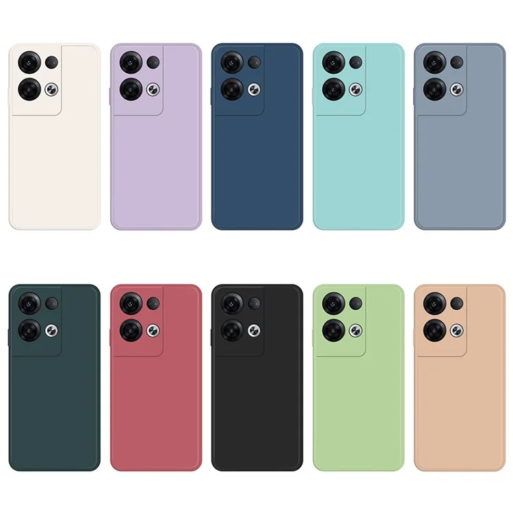 Für Oppo Reno8 Pro 5G (globale Version) Gummierte Weiche Tpu-drop-proof-hülle Read-kanten-telefon-abdeckung Mit Mikrofaserfutter - Beige