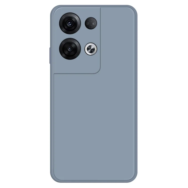 For Oppo Reno8 Pro 5G (Global Version) Rubberized Soft TPU Drop-proof Case Straight Edge Phone Back Cover with Microfiber Lining - Grey Blue