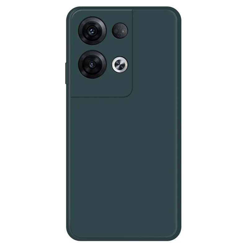 For Oppo Reno8 Pro 5G (Global Version) Rubberized Soft TPU Drop-proof Case Straight Edge Phone Back Cover with Microfiber Lining - Blackish Green