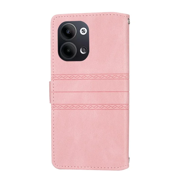 Custodia per Oppo Reno13 Pro 5G, in pelle effetto pelle, con tocco soft, cover per telefono - Rosa