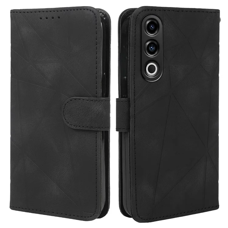 Étui de protection en cuir à motif de ligne pour OnePlus Nord CE4 5G / K12x 5G (Chine) - Noir