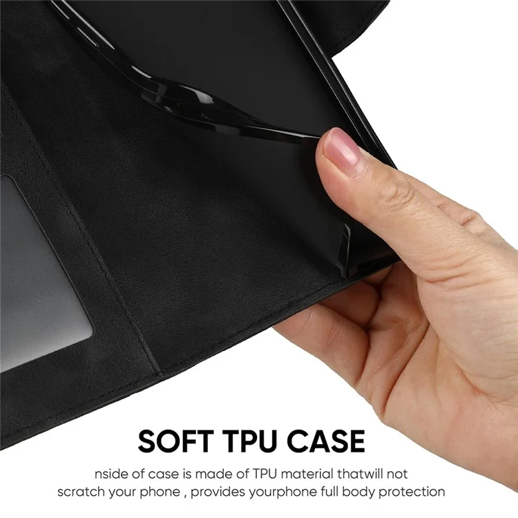 Étui de protection en cuir à motif de ligne pour OnePlus Nord CE4 5G / K12x 5G (Chine) - Noir