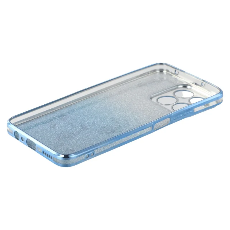 KADEM For Honor Play 60 Plus 5G Case Ring Kickstand TPU Flowers Phone Cover Gradient Glitter - Blue