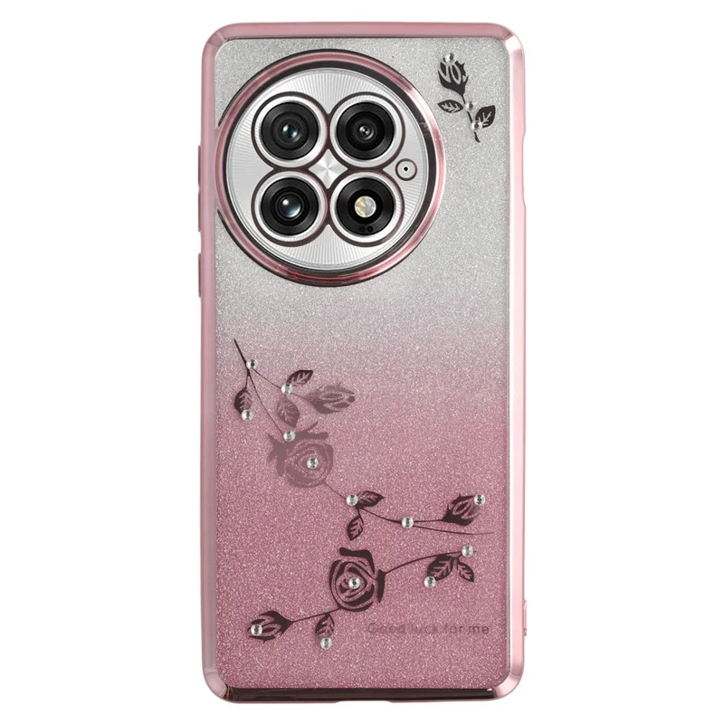 KADEM Custodia per OnePlus 13 Flower TPU Flessibile Gradient Phone Cover - Rose Gold