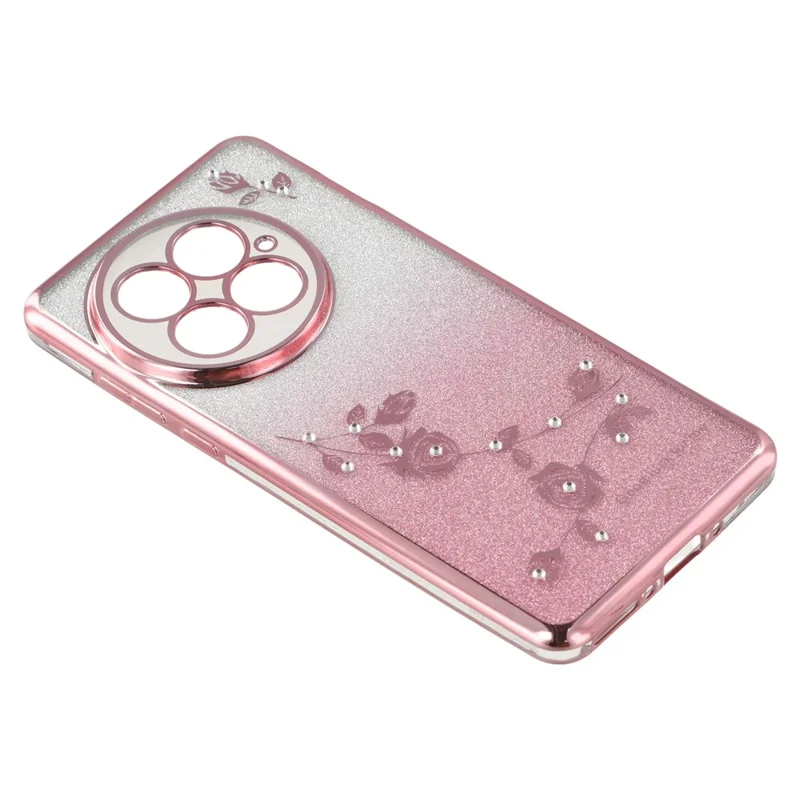 KADEM Custodia per OnePlus 13 Flower TPU Flessibile Gradient Phone Cover - Rose Gold