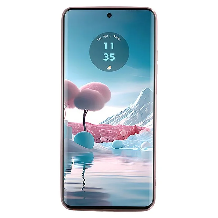 KADEM Hülle für Motorola Edge 40 Neo 5G, Blumenmuster, TPU-Gradient, Handyhülle mit Schlüsselbändern - Roségold