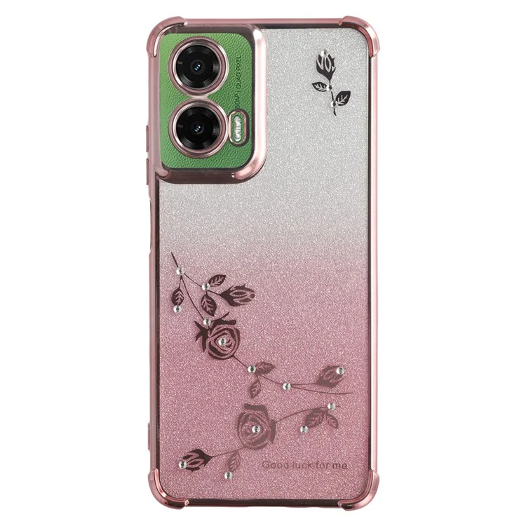 Coque Motorola Moto G35 5G KADEM Fleur TPU Flexible Gradient - Or rose