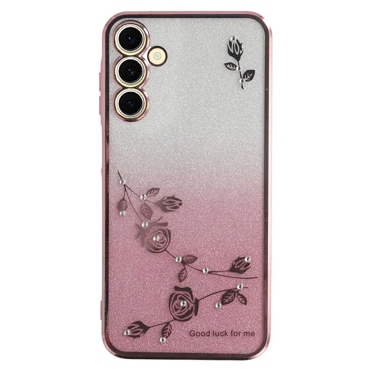 KADEM Coque pour Samsung Galaxy A36 5G Fleur TPU Flexible Dégradé Housse de Téléphone - Or Rose