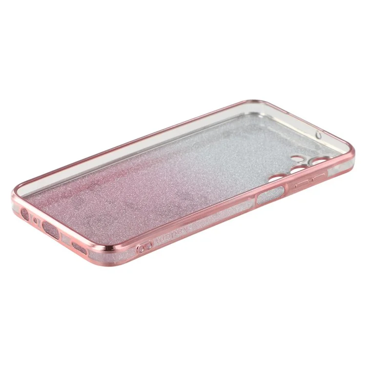 KADEM Coque pour Samsung Galaxy A36 5G Fleur TPU Flexible Dégradé Housse de Téléphone - Or Rose