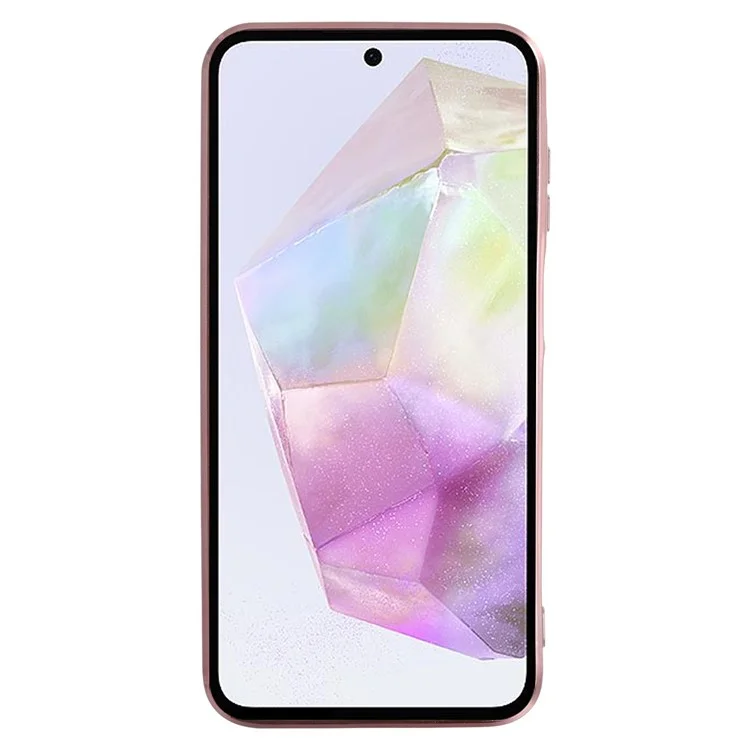 Coque pour Samsung Galaxy A56 5G KADEM, en TPU flexible avec motif floral et dégradé - Or rose