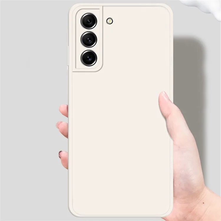 Para Samsung Galaxy S21 fe 5G Rubberse Flexible Flexible TPU Propina de Caída Drop Lining de Borde Recto Cubierta Protectora Teléfono - Beige