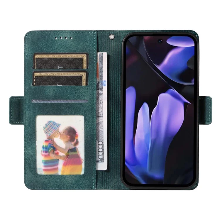 Custodia per Google Pixel 9a in pelle PU, cover per telefono con stampa a rombi e stelle - Verde
