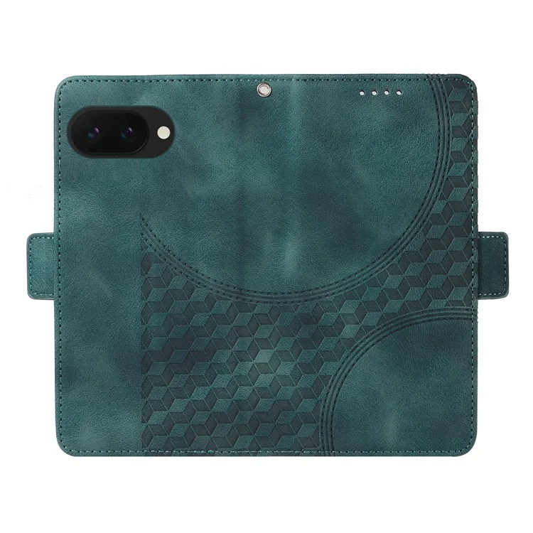 Custodia per Google Pixel 9a in pelle PU, cover per telefono con stampa a rombi e stelle - Verde
