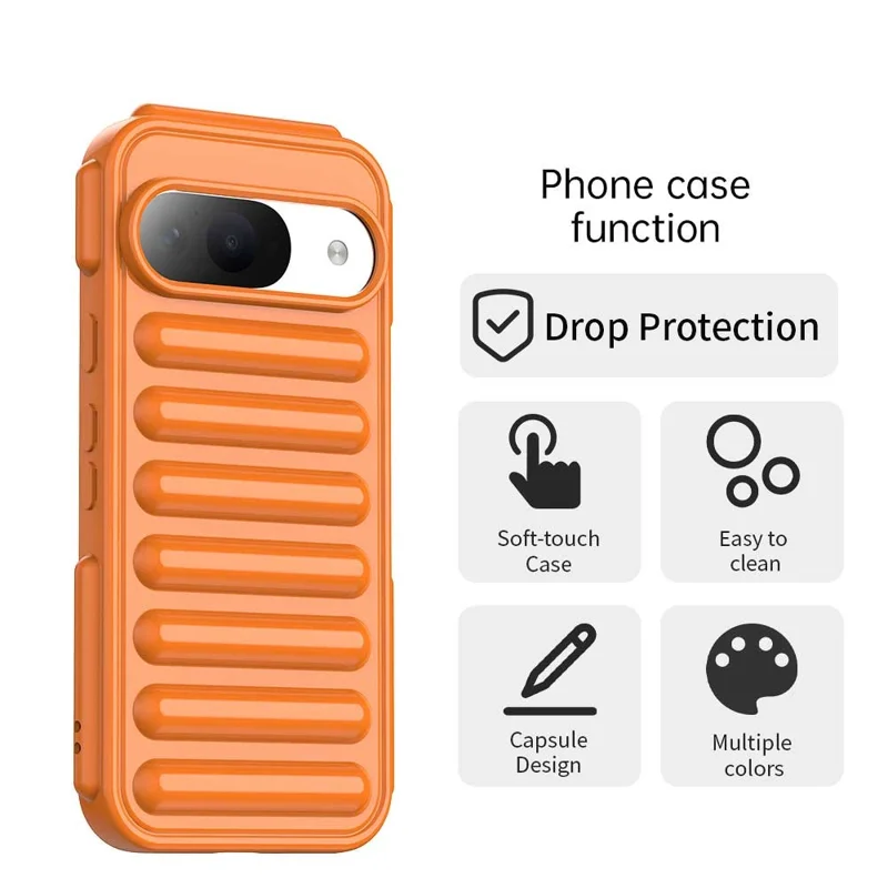 Für Google Pixel 9 / 9 Pro Hülle Schützende TPU-Handyhülle - Orange