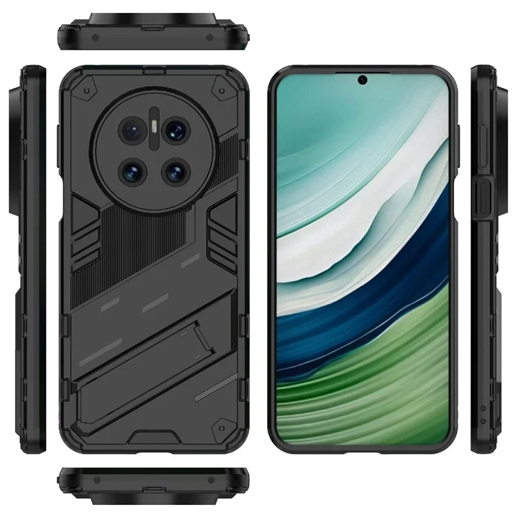 Custodia per Huawei Mate 70 in PC + TPU, resistente agli urti, con supporto - Nero