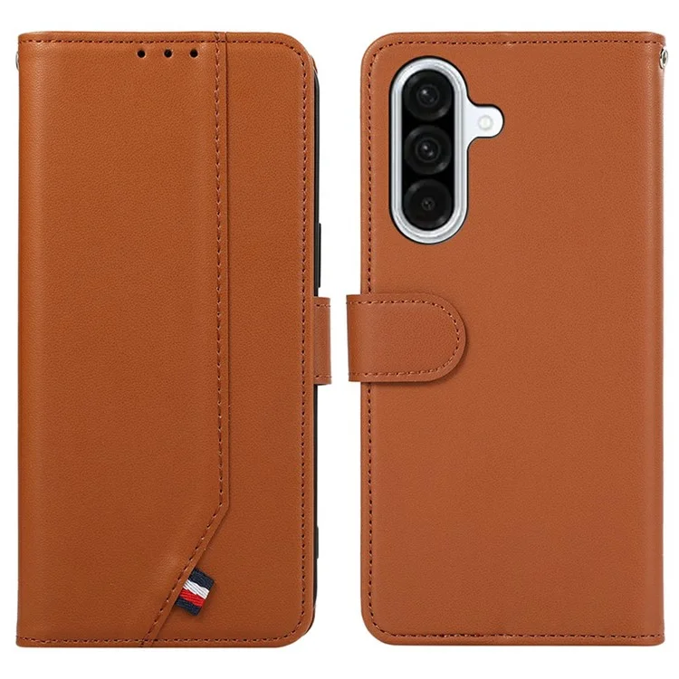 Custodia per Samsung Galaxy A56 5G con blocco RFID, cover in pelle a chiusura a libro - Marrone
