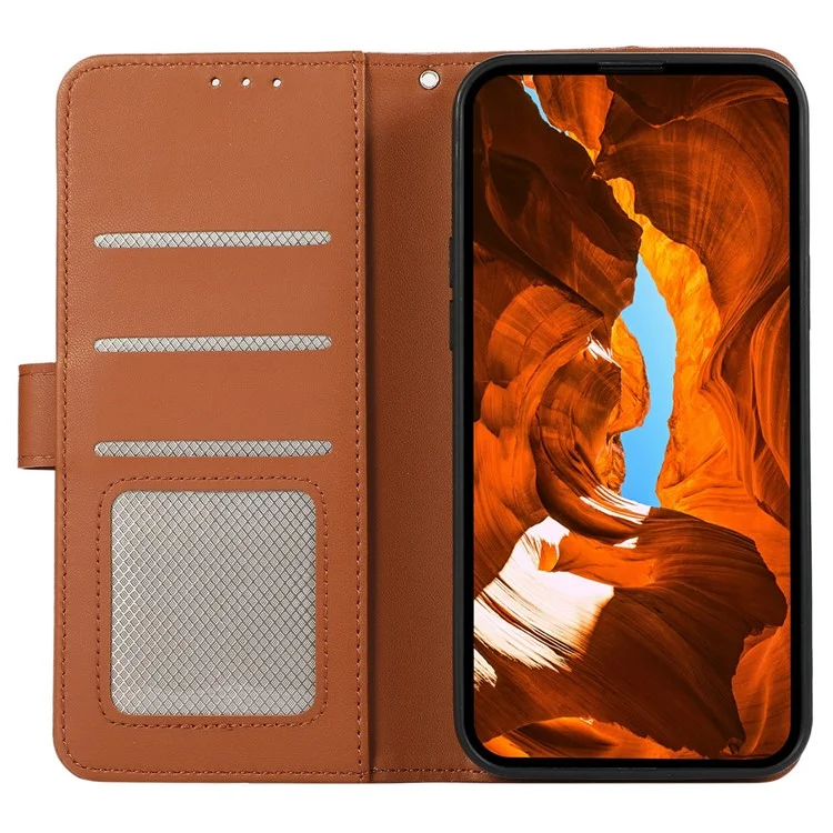 Custodia per Samsung Galaxy A56 5G con blocco RFID, cover in pelle a chiusura a libro - Marrone
