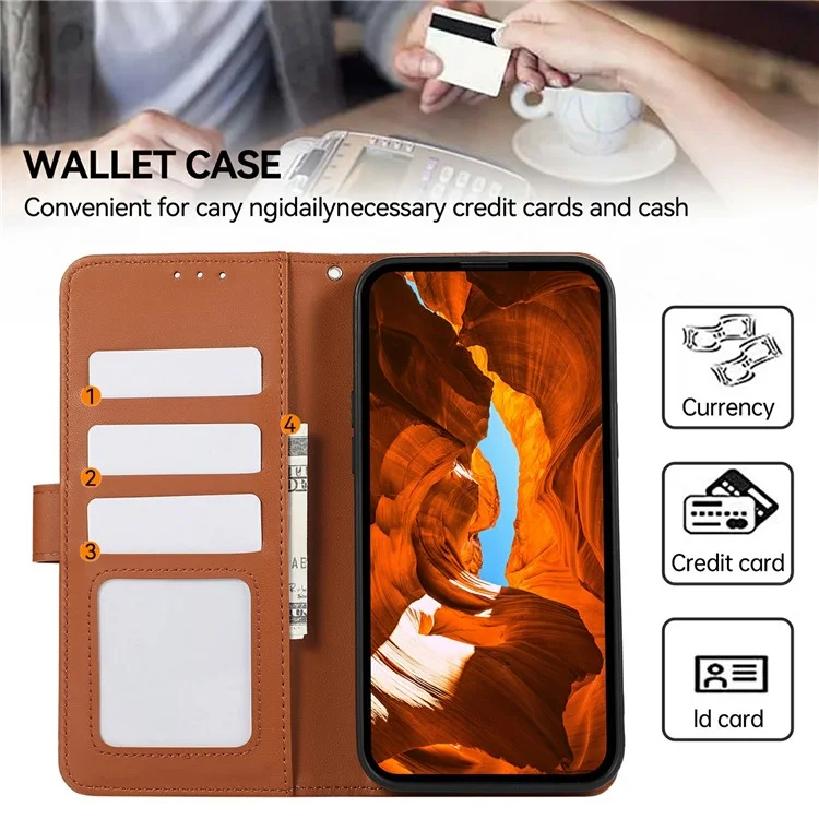 Custodia per Samsung Galaxy A56 5G con blocco RFID, cover in pelle a chiusura a libro - Marrone