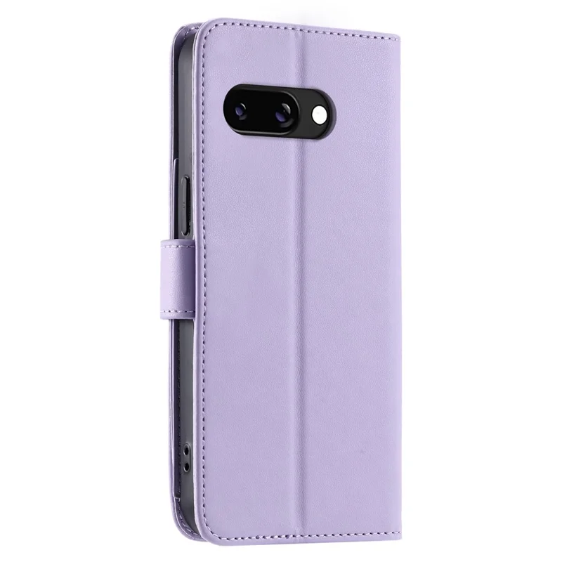 For Google Pixel 9a Crossbody Leather Case Ring Buckle Wallet Stand Rhombus Mobile Cover - Purple