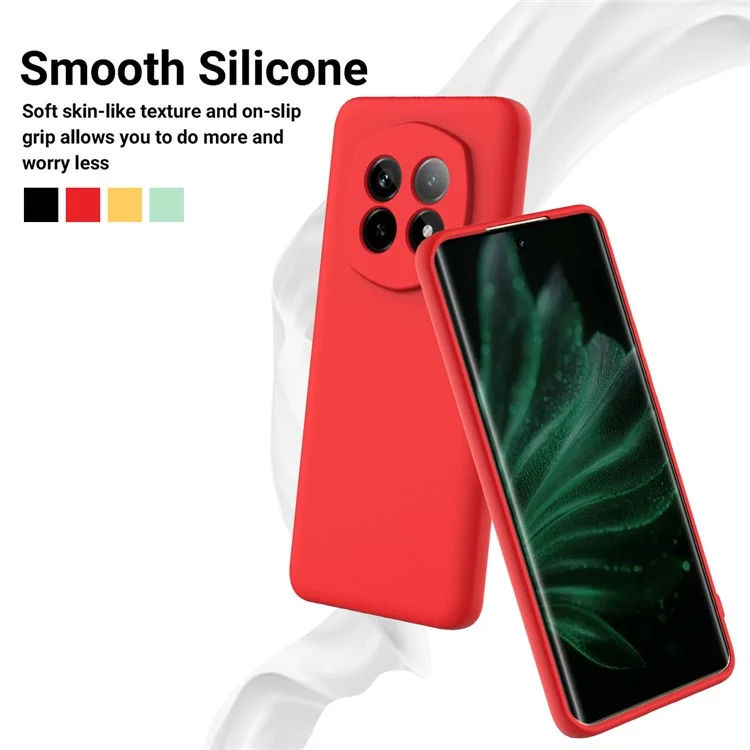 Чехол для Realme P2 Pro 5G из жидкого силикона с ремешком на руку - Красный