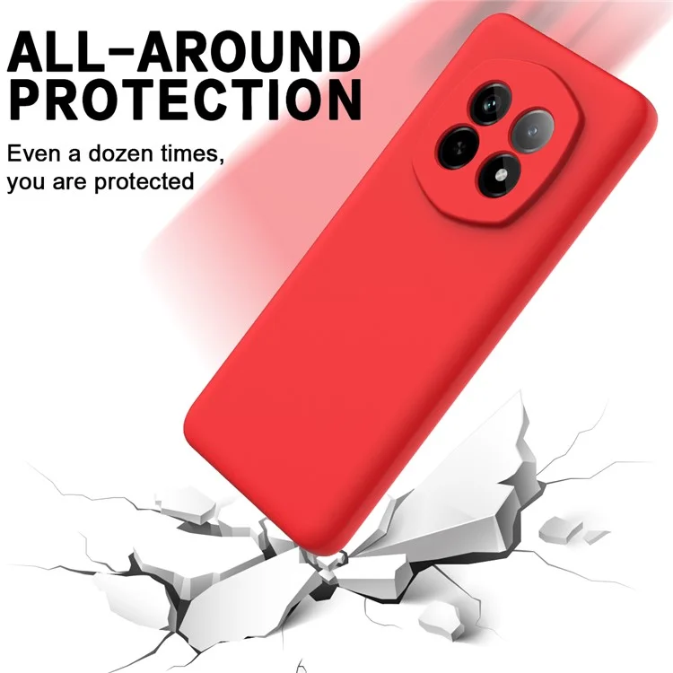 Чехол для Realme P2 Pro 5G из жидкого силикона с ремешком на руку - Красный