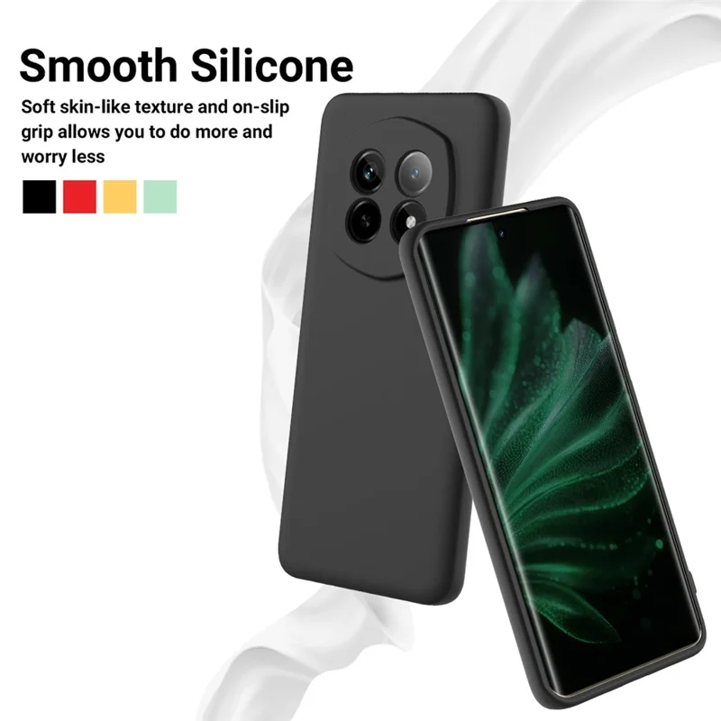 For Realme P2 Pro 5G Case Liquid Silicone Phone Back Cover with Hand Strap - Black
