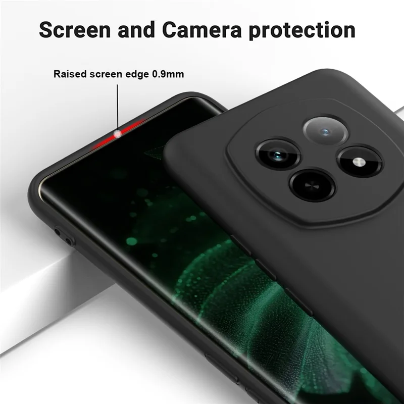 For Realme P2 Pro 5G Case Liquid Silicone Phone Back Cover with Hand Strap - Black