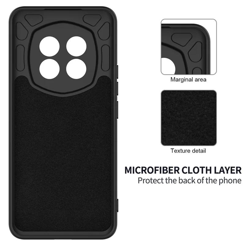 For Realme P2 Pro 5G Case Liquid Silicone Phone Back Cover with Hand Strap - Black