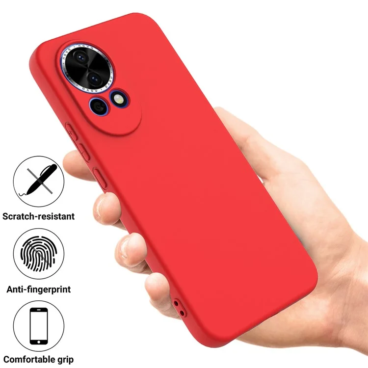 Capa para Huawei nova 13 5G de silicone líquido com alça de mão - Vermelha