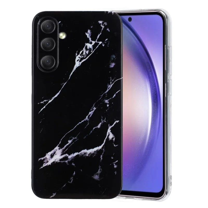 For Samsung Galaxy A17 5G / A17 4G / A26 5G Case Flexible TPU Marble Pattern Phone Cover - Black