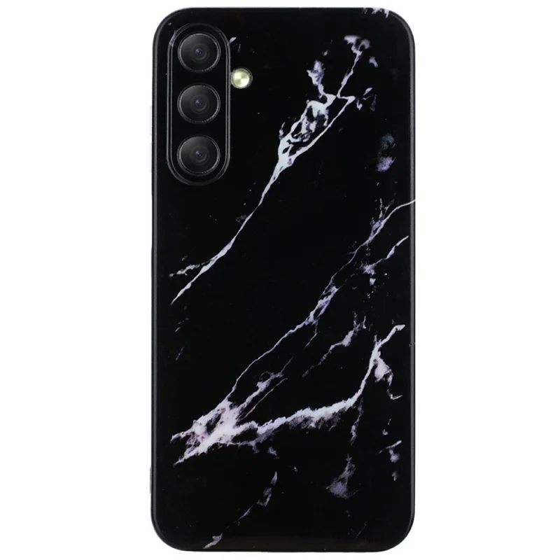 For Samsung Galaxy A36 5G Case Flexible TPU Marble Pattern Phone Cover - Black