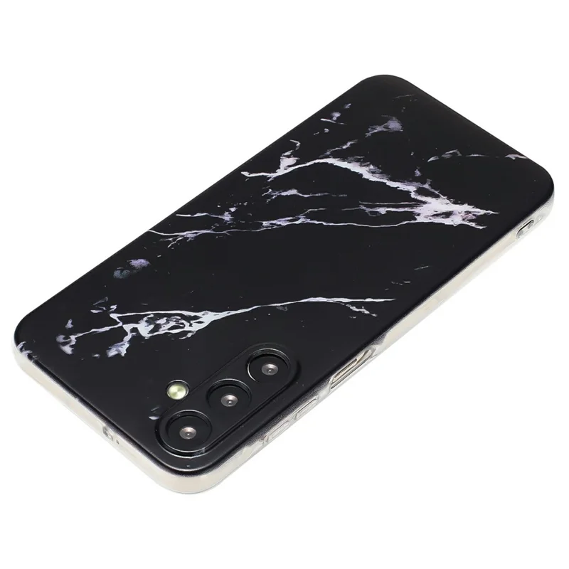For Samsung Galaxy A36 5G Case Flexible TPU Marble Pattern Phone Cover - Black