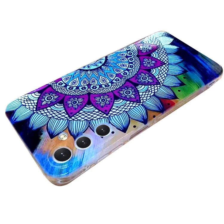 Capa para Samsung Galaxy A56 5G com impressão de padrão, tampa traseira de TPU para celular - Flor de Mandala