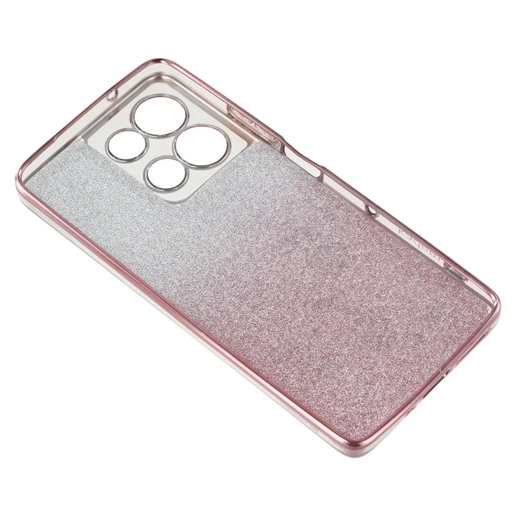 Capa Flexível Gradient TPU de Flor para Motorola Moto G75 5G - Rose Gold