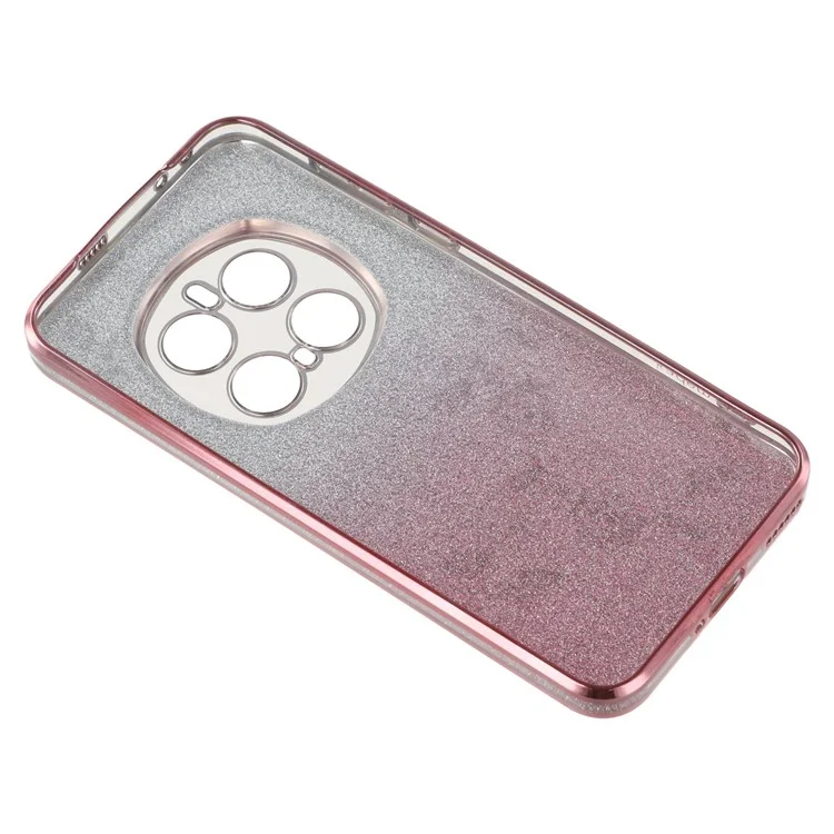 Capa KADEM For Honor Magic7 Pro 5G Flor TPU Flexível Gradiente Capa de Telefone - Ouro Rosa