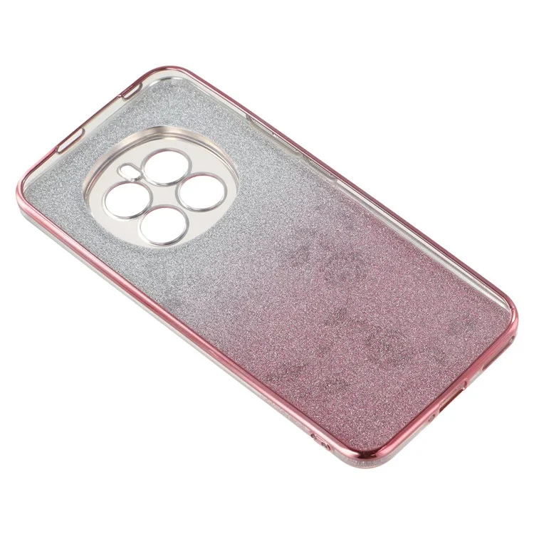 Funda KADEM For Honor Magic7 5G con patrón de flores, cubierta de teléfono de TPU degradado con cordones - Oro rosa