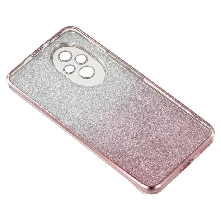Capa de telefone KADEM For Honor 200 5G Flower TPU flexível em gradiente - Rose Gold