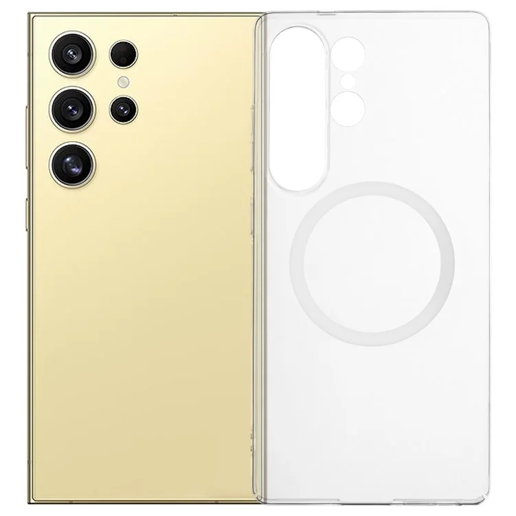 Прозрачный магнитный чехол X-LEVEL для Samsung Galaxy S25 Ultra с тонкой жесткой ПК-крышкой - прозрачный