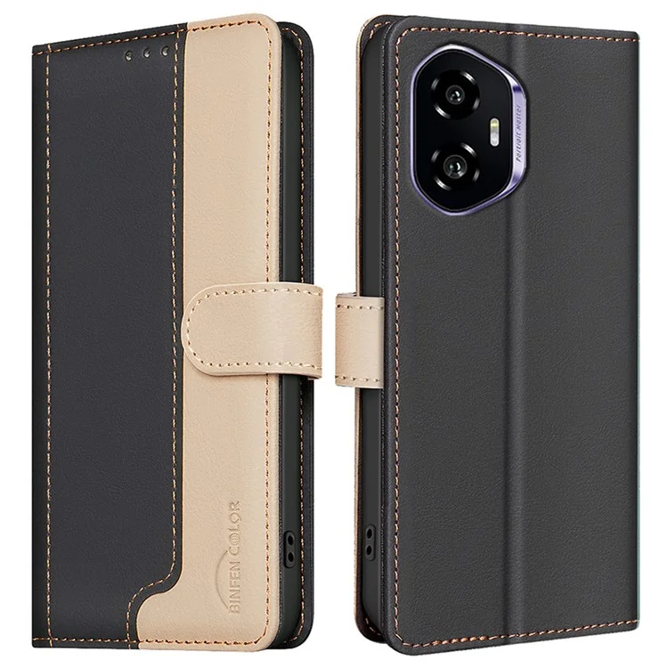 BINFEN COLOR BF33 per Honor 300 Custodia in pelle con colore sfumato RFID Blocking - Nero