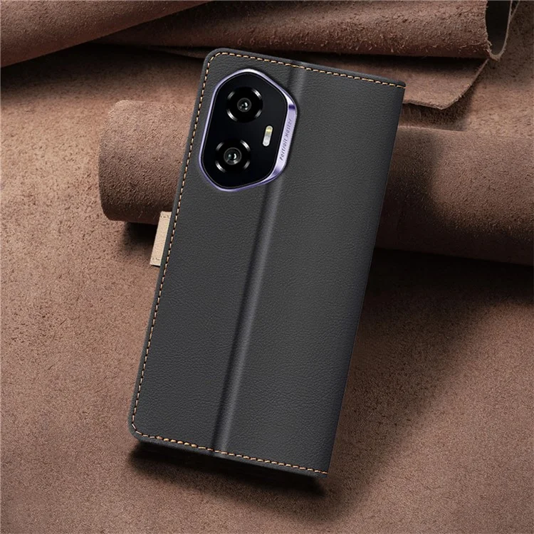 BINFEN COLOR BF33 per Honor 300 Custodia in pelle con colore sfumato RFID Blocking - Nero