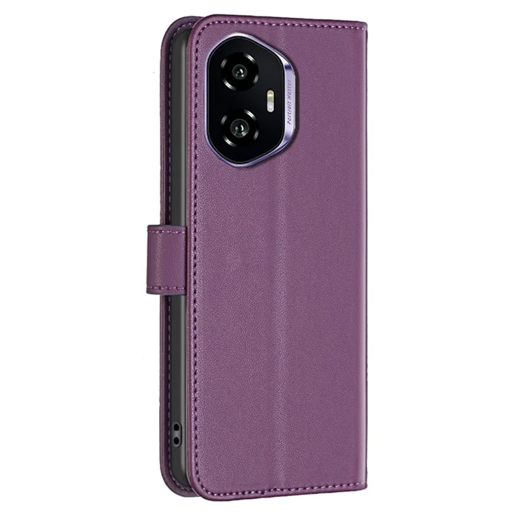 BINFEN COLOR BF17 Capa para Realme C75 Carteira Folio Flip Couro - Roxo Escuro