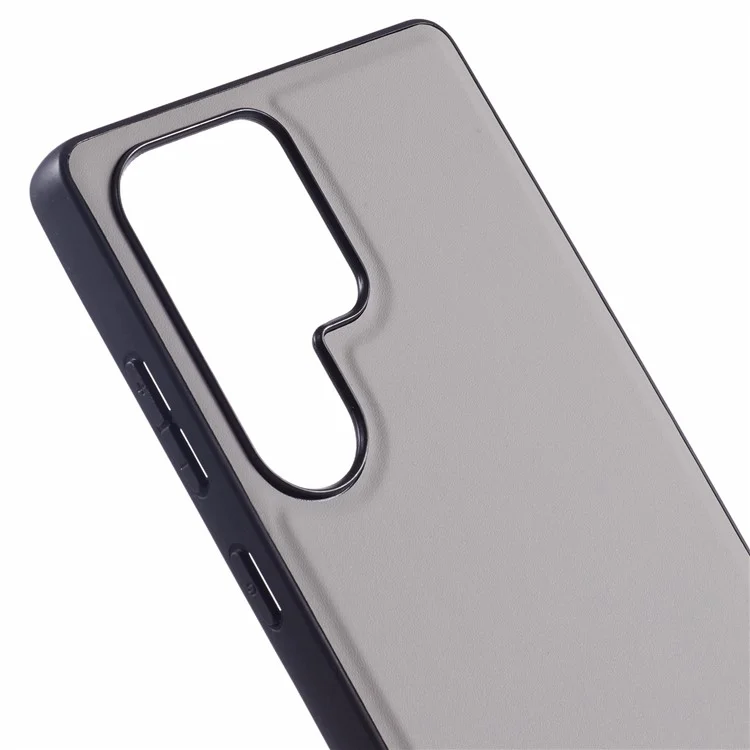 X-LEVEL For Samsung Galaxy S25 Ultra Phone Case Leather Coated PC TPU Back Cover with Metal Kickstand - Grey
